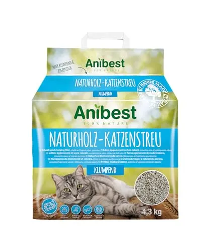 Anibest Katzenstreu, 100 % natürliche und geruchsbindende Klumpstreu
