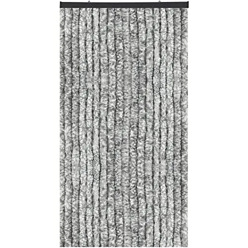 Arsvita Flauschvorhang 140x200 cm - Insektenschutz in hellgrau-weiß - Extrabreiter Flauschvorhang für optimalen Insektenschutz im Sommer. UV-beständig und geräuschlos, ideal für gemütliche Räume. In verschiedenen Farben erhältlich. Lieferumfang: 1 Vorhang inkl. Befestigungsmaterial.