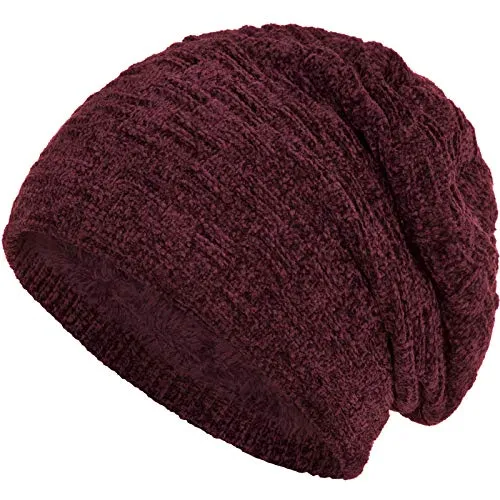 Compagno Gefütterte Mütze Herren Damen Wintermütze Beanie Strickmütze Winter Weihnachten Haube Hat Cap Männer Frauen