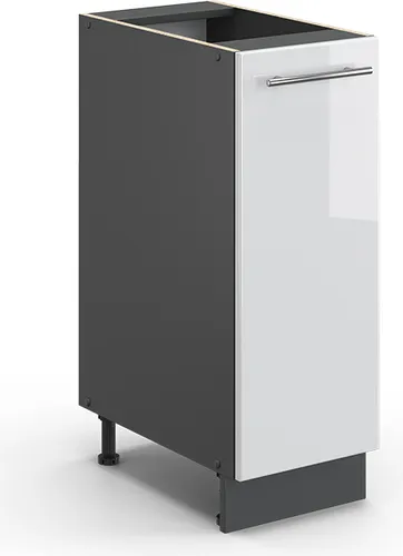Vicco Apothekerschrank Fame-Line, 30 cm in Weiß Hochglanz/Anthrazit