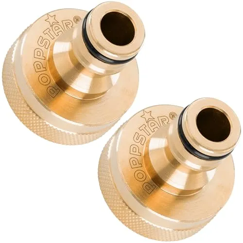 Poppstar Hahnverbinder 1 Zoll Innengewinde (30mm) und Steckkupplung für Gartenschlauch (kompatibel mit Gardena Stecksystem), 2 Stück