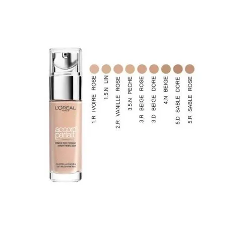 L'Oréal Paris True Match Foundation 2.R/2.C Rose Vanilla 30ml - Make-up für einen natürlichen Teint, passt sich perfekt an den Hautton an und sorgt für ein ebenmäßiges Finish.