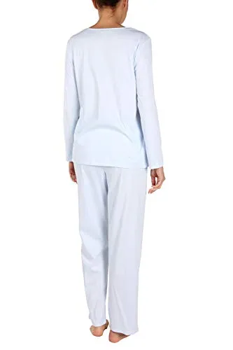 Damen Pyjama lang Bleu 38