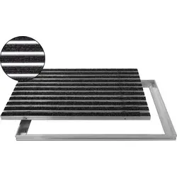 ACO Eingangsmatte Vario mit Aluminiumrahmen 60x40cm - Anthrazit - Rutschfeste ACO Eingangsmatte aus strapazierfähigem Rips, ideal für Innen- und überdachte Außenbereiche. Mit Aluminiumrahmen für eine einfache, ebenerdige Montage und optimalen Schmutz- und Feuchtigkeitsaufnahme.