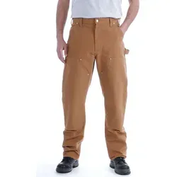 Carhartt Firm Duck Double-Front Work Dungaree Hose, braun, Größe 36 für Männer - Wanderhosen mit Doppelfront für extra Haltbarkeit, geräumiger Schnitt für maximalen Komfort bei der Arbeit oder Freizeitaktivitäten.