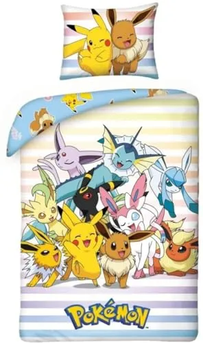 Halantex Pokemon Bettwäsche Set, 100% Baumwolle in blau von Halantex