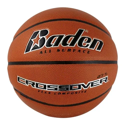Baden Crossover Basketball, Größe 6 für Kinder und Erwachsene - Basketball für Training und Freizeit, mit flexibler Composite-Hülle für Haltbarkeit und optimalen Ballkontakt. Ideal für Indoor und Outdoor.