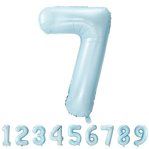 Geburtstag zahlen luftballon 7 jahre Folienballon Kindergeburtstag Deko blau-Mädchen Junge Geburtstag 7 jahr 40