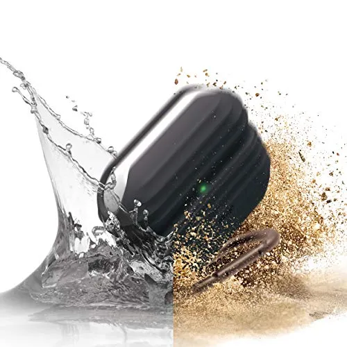 elago wasserdichte Hülle für Apple AirPods Pro 2 & 1 - Schwarz - Audio-Zubehör mit 360° Schutz, stoßfest und bis zu 1 Meter wasserdicht für Abenteuerlustige. Perfekt für sicheren Schutz vor Staub und Wasser!