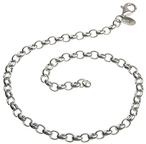 Silberketten Store Fußkette Silber (Erbskette) - 4mm Breite - Länge 28cm - echt 925 Silber