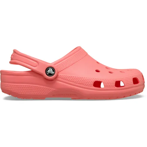 Crocs Classic Clog Sandale in Guava Pfirsichorange, Größe 39-40 - Entdecken Sie die Crocs Classic Clog Sandale – bequem und leicht! Das Fußbett aus Croslite-Material passt sich Ihrem Fuß an und sorgt für optimalen Komfort. Ideal für Strand und Freizeit!