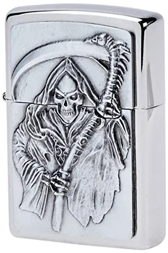 Zippo Benzin-Feuerzeug Reapers Curse (Sensenmann) in silber von Zippo