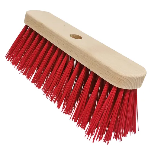 Straßenbesen Industrie Hallenbesen Kehrbesen Holz Besen Elaston Borsten 29cm Rot