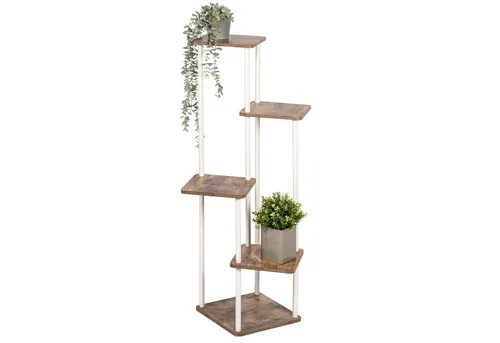 eluno Blumenständer Blumenregal aus FSC-zertifiziertem MDF-Holz und Metall