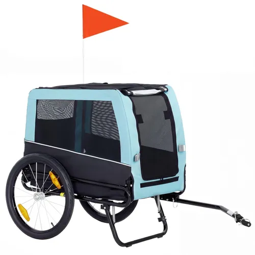 Hundefahrradanhänger mit Metallrahmen, 20 kg Tragkraft, Blau
