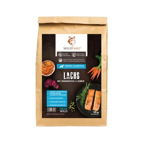 Wildfang® Hundefutter - Trocken - Getreidefreies Hundefutter - Junior Trockenfutter mit Lachs für Welpen - getreidefrei - 2 kg