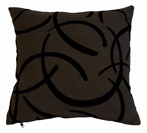 Kissenhülle Kissenbezug 40 x 40 cm Dunkelbraun Wildleder Optik, Flock, abstraktes Design, Kissenbezüge für Wohnzimmer Sofakissen Dekokissen Schlafzimmer Kopfkissenbezug