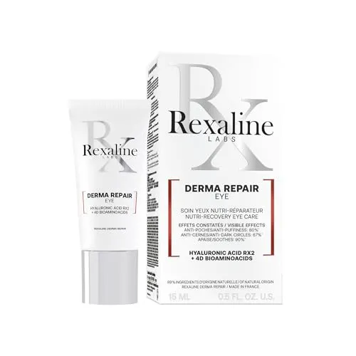 Rexaline Derma Eye Contour 15 ml - Medizinische Körperpflege für sensible Haut mit feuchtigkeitsspendender Hyaluronsäure, reduziert Schwellungen und Augenringe für eine frische Ausstrahlung.