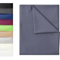 NatureMark Bettlaken klassisches Betttuch Haustuch, 100% Baumwolle, Gummizug: ohne, (1 Stück), Laken Haustuch, viele Größen und Farben, 180x275 cm, Anthrazit grau grau 180 cm x 275 cm