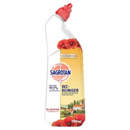 Sagrotan WC-Reiniger Blooming Hills – 2in1 Reinigungsmittel mit Antischmutzfilm für langanhaltende WC-Frische – 1 x 750 ml