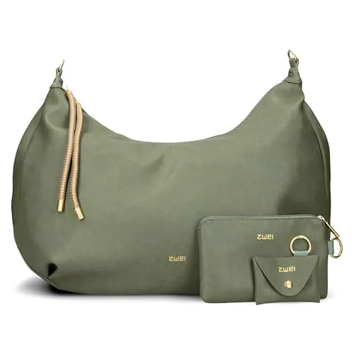 ZWEI LOLA LO200 XXL Shopper – Volumen erweiterbar (17-21 L) - Damen-Schultertaschen: Stylische XXL Shopper-Tasche aus wasserfestem Kunstleder, erweiterbar für mehr Volumen – ideal für Alltag und Reisen. Inkl. 4-tlg. Set mit Geldbeutel und Schlüsselanhänger.