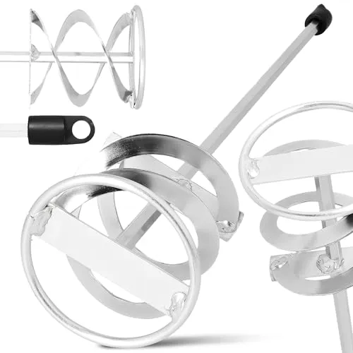 Rührstab 80x400 mm HEX Mörtelrührer Gipsmischer Betonmischer Farbrührer Rührkorb Estrichrührer Spiralrührer Zement Gips Beton Farbe Kleber Robust Edelstahl