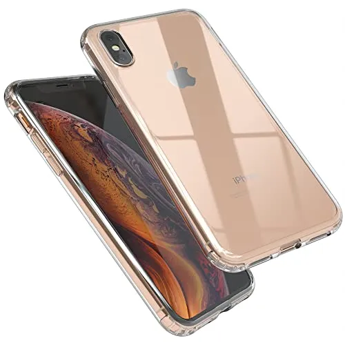 EAZY CASE Premium Crystal TPU Hülle kompatibel mit iPhone X/XS Schutzhülle Silikon mit Kameraschutz, Slimcover, Handyhülle, Silikonhülle, Backcover, Durchsichtig, Transparent