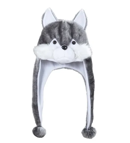 Wolfhut Wolf Hut Kopfbedeckung Wolfshut Wolfkopfbedekung Mütze Wolfmütze onesize