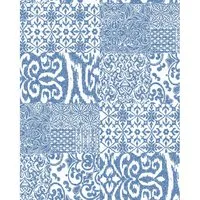 Profhome VD219149-DI Barock Tapete - Matt Blau Weiß - Elegante Vliestapete im Barock-Stil, geprägt und hochwaschbeständig, ideal für Wohnzimmer und Schlafzimmer. Verleiht jedem Raum einen Hauch von Luxus.