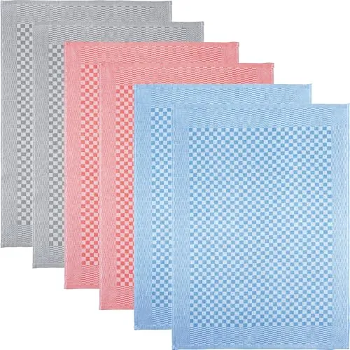 Kracht Grubentuch 6er-Pack Vollzwirn blau/rot/grau 45x70 cm - Praktisches 6er-Pack Kracht Grubentücher in blau, rot und grau, doppellagig und strapazierfähig. Ideal für den täglichen Einsatz in der Küche.