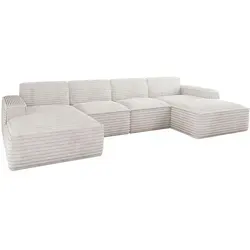 Ecksofa U-Form Siena mit Stoff Velo ECRU in beige von Kaiser Möbel