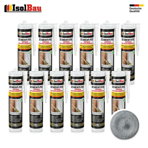 Reparaturmörtel Zement-Fix 12 x 300 ml Betongrau Fugenmörtel Express Rißacryl