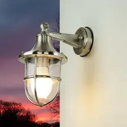 Wandlampe SANTORIN Nickel - Wetterfeste Premium Leuchte für Außen - Außenwandleuchte aus Messing mit IP64 Schutz, ideal für Garten und Terrasse, rustikales Design und langlebige Qualität.