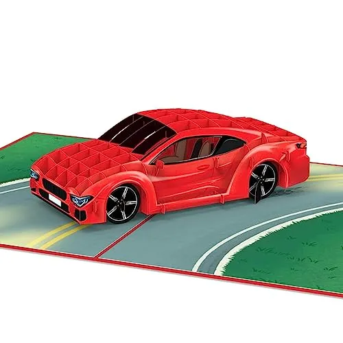 papercrush® Pop-Up Karte Sportwagen - 3D Geburtstagskarte mit Auto für Mann, Freund & Kinder, Geldgeschenk oder Gutschein zum Führerschein, Glückwunschkarte zum 18. Geburtstag für Jungen