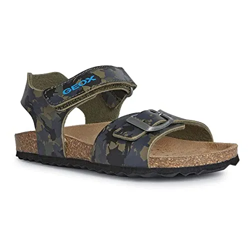 Geox Sandalen J GHITA BOY in Grün – Größe 26 - Wanderschuhe für Jungen, atmungsaktive und bequeme Sandalen für unbeschwerte Abenteuer im Freien.