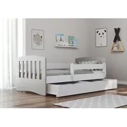 Bjird Kinderbett 80x180 cm mit Rausfallschutz - Betten - Sicheres Kinderbett mit abgerundeten Rändern und verstellbarem Rausfallschutz für unbesorgten Schlaf. Bis 120 kg belastbar, ideal für Eltern und Kinder.
