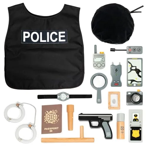 UMU® Kinder Holz Polizei Spielset