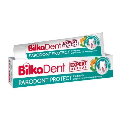 BilkaDent Zahnpasta Expert Herbal Parodont Protect 75 ml | Gingival Care, Zahnfleischpflege mit Kräuterkomplex & Teebaumöl, Experten-Pflanzenzahnformel