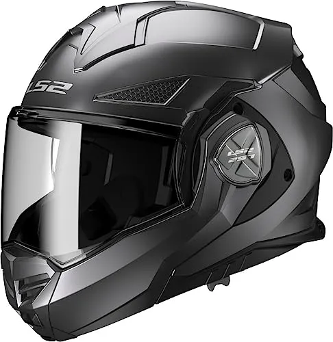 LS2 ADVANT X Klapphelm Motorrad, Solid Mat Titanium, XS - Motorradhelm aus Tri-Composite-Fasern für optimale Leichtigkeit und Widerstandsfähigkeit, mit verstärktem Kinnriemen und doppelter Homologation für höchsten Komfort und Sicherheit.