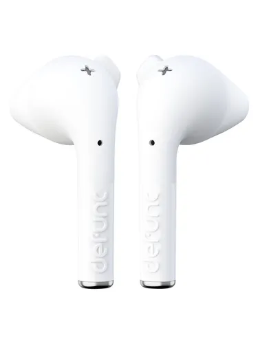 defunc TRUE GO Slim Wireless BT Earbuds White - True Wireless-Kopfhörer mit Mikrofon, extrem leicht und ideal für unterwegs, Bluetooth in elegantem Weiß.