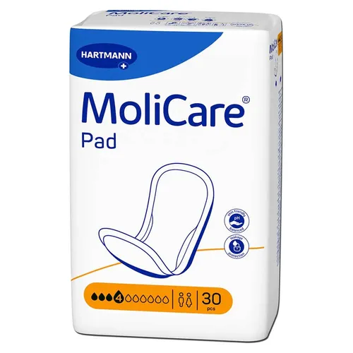 MoliCare Pad 4 Tropfen, 30 Stück - Arzneimittel: Diskrete Inkontinenzeinlage für Männer und Frauen mit hoher Saugkraft und effektiver Geruchskontrolle für ein sicheres und trockenes Tragegefühl.