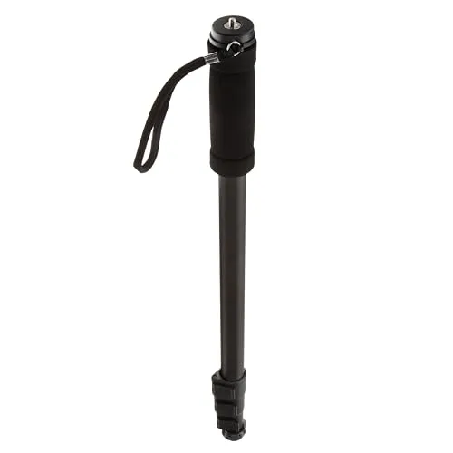 Amazon Basics 54 bis 170 cm Leichtes Tragbares Ausziehbares Kamera- Und Fotografie-Einbeinstativ, Aluminium, Teleskop, Schwarz