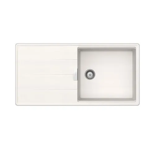 Schock Tia D-100L A Polaris Granitspüle - Sanitäranlagen & Zubehör - Hochwertige weiße Granitspüle mit reversibler Beckenanordnung, ideal für Küchen mit Unterschränken ab 60 cm.