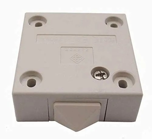 Türkontaktschalter, Schnappschalter, Ein/Aus, Truhenschalter, Türschalter Taster, Barschalter, Schnappschalter, Schrankschalter, Möbelschalter, Einschalter, Farbe: Creme