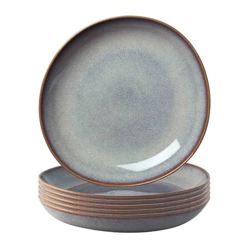 like. by Villeroy & Boch Lave Schale flach 6er Set - Beige, Ø 27 cm - Schalen & Schüsseln: Flache Steingut-Schalen im skandinavischen Design, spülmaschinenfest und mikrowellensicher - ideal zum Servieren oder Dekorieren.