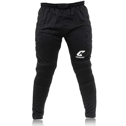 CATCH & KEEP Torwarthose Flight Protection lang & gepolstert I Torwarthose Kinder & für Erwachsene mit gepolsterten Knie & Hüften I Mit elastischen Elementen I Gr. 164