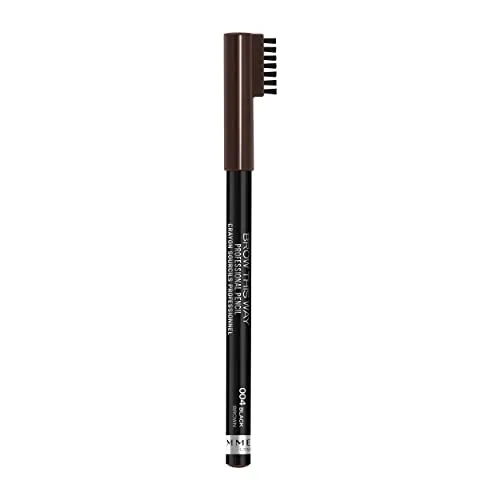 Rimmel London Professional Augenbrauenstift 004 - Präziser Augenbrauenstift für das perfekte Styling. Mit feiner Mine und wischfester Formel für einen natürlichen Look. Ideal zum Auffüllen und Definieren der Augenbrauen. Farbe: Black Brown.