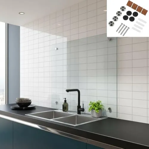 Mucola Küchenrückwand Spritzschutz Klarglas in weiß von Mucola