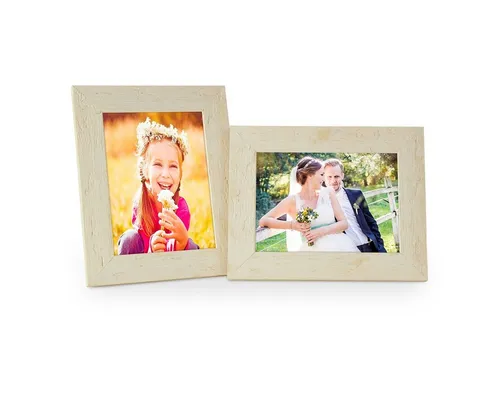 PHOTOLINI Bilderrahmen 2er Set Strandhaus Rustikal Massivholz