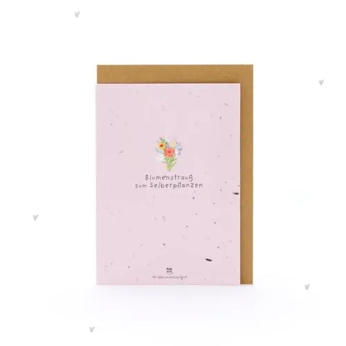 Die Stadtgärtner Grußkarte „Blumenstrauß zum Selberpflanzen“ – Wachsende Grußkarte aus Saatpapier mit Wildblumensaatgut | Alternative zum Blumenstrauß für Geburtstag, Dankeschön oder einfach so